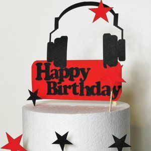 Large Headphones Happy Birthday Video Gamer Music